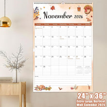 Load image into Gallery viewer, Beautiful Watercolor Extra Large Wall Calendar 2025 - 36x24 Planning Masterpiece