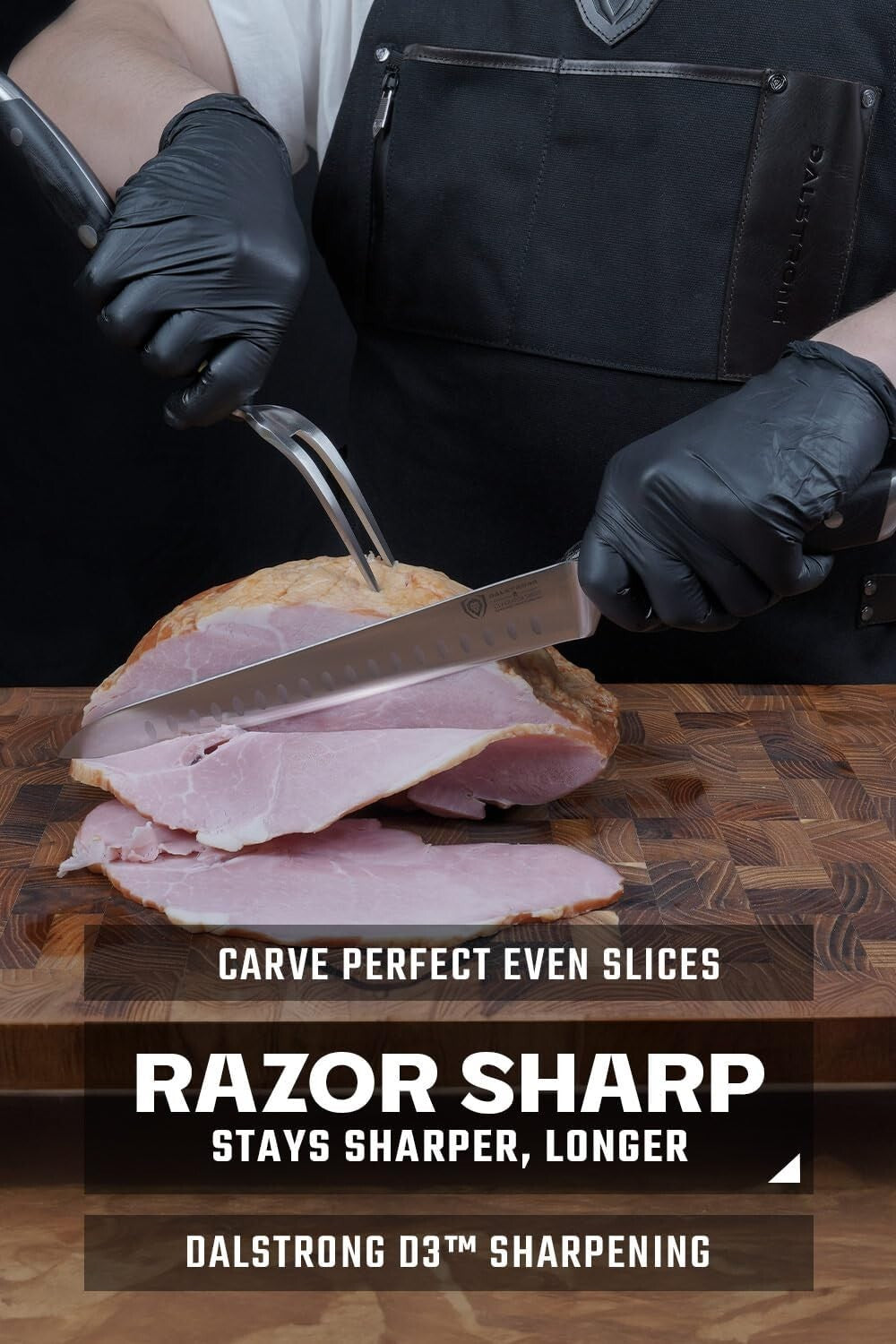 High-Carbon German Steel 9" Carving Knife & 8" Honing Rod Set - Luxurious Finish