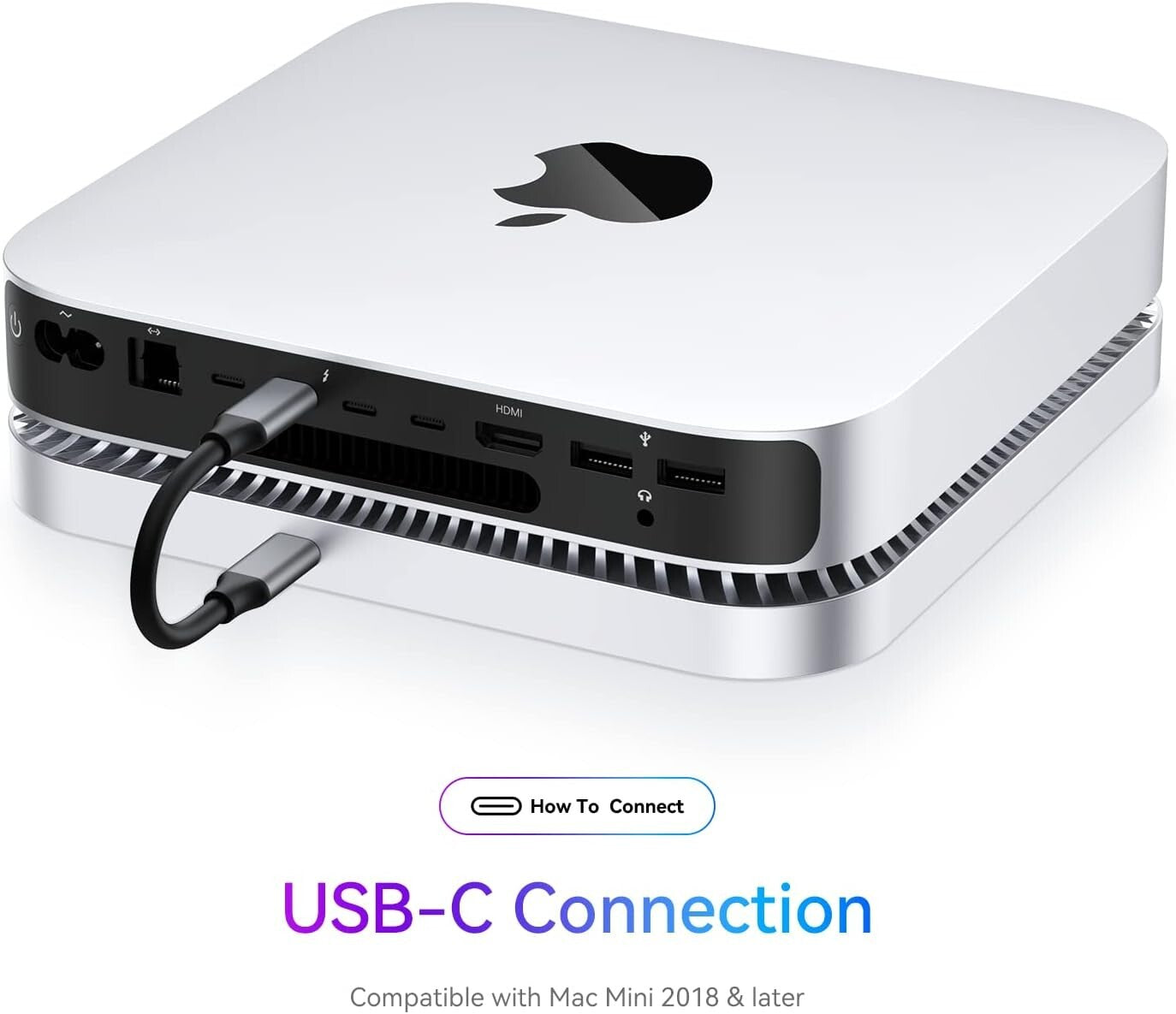 Mac Mini Hub with SSD Enclosure - Expand Storage with 7 Ports & Heat Dissipation