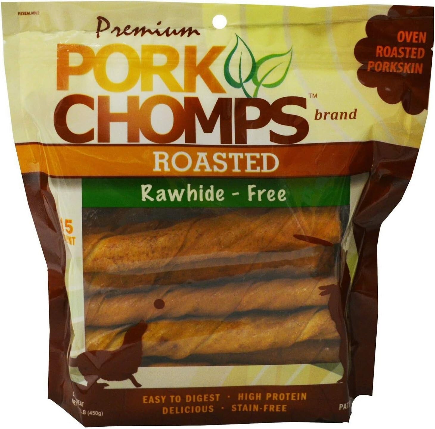 Long-Lasting Rawhide-Free Pork Chews - 45ct for Large Dogs | Digestible Joy