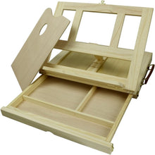 Load image into Gallery viewer, Versatile Portable Brown Easel with Adjustable Incline &amp; Supply Compartments