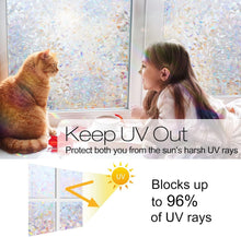 Load image into Gallery viewer, Rainbow 3D Window Privacy Film - UV Protection Cling Tint, 35.4'' x 157.4''