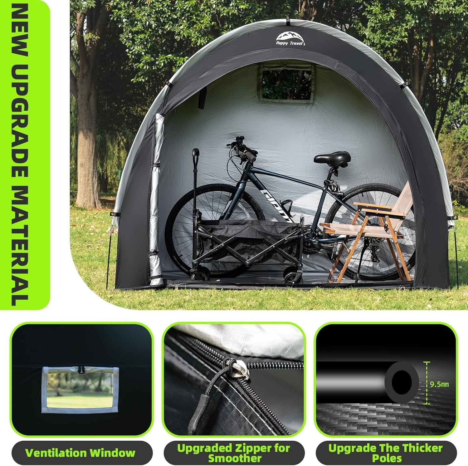 Heavy-Duty Outdoor Bicycle Storage Tent with UV Protection - Fits Multiple Bikes