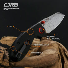 Load image into Gallery viewer, Limited Edition CJRB Maileah Damascus Pocket Knife with G10 Handle - Compact EDC