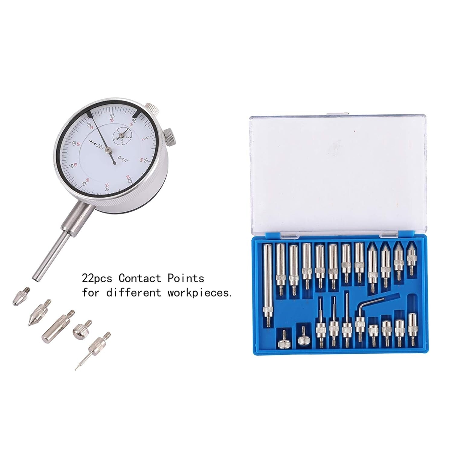 Versatile 0-1" Adjustable Dial Indicator with Magnetic Base & Storage Case