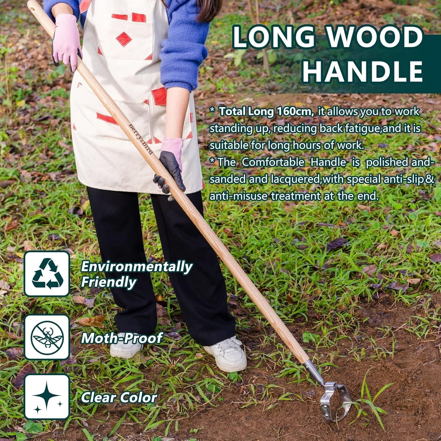 Durable Garden Weeder Hoe with Ash Handle - Perfect for Landscaping and Planting