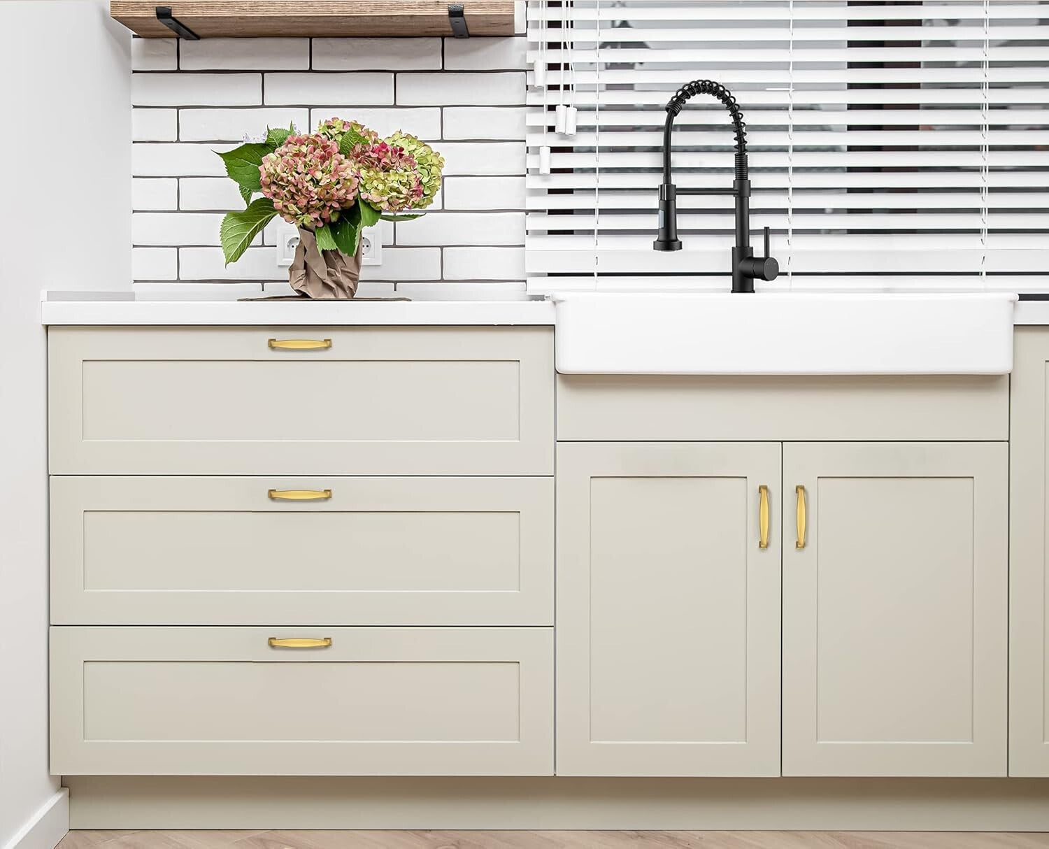 20 Brushed Brass Cabinet Handles - 3-3/4 Inch Pulls for Elegant Kitchen Upgrades