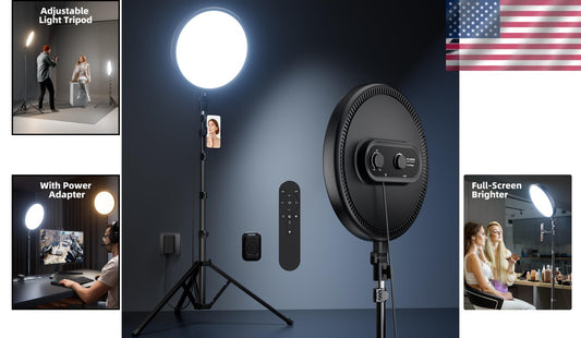 6500K Ring Light with 72'' Tripod and Remote for Live Streaming & Photography