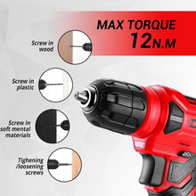 Load image into Gallery viewer, Lightweight 8V Red Cordless Drill with 126-Piece Multi-Functional Tool Set