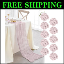 Load image into Gallery viewer, Versatile 10-Pack Pink Table Runners - Cozy Addition for Weddings &amp; Birthdays