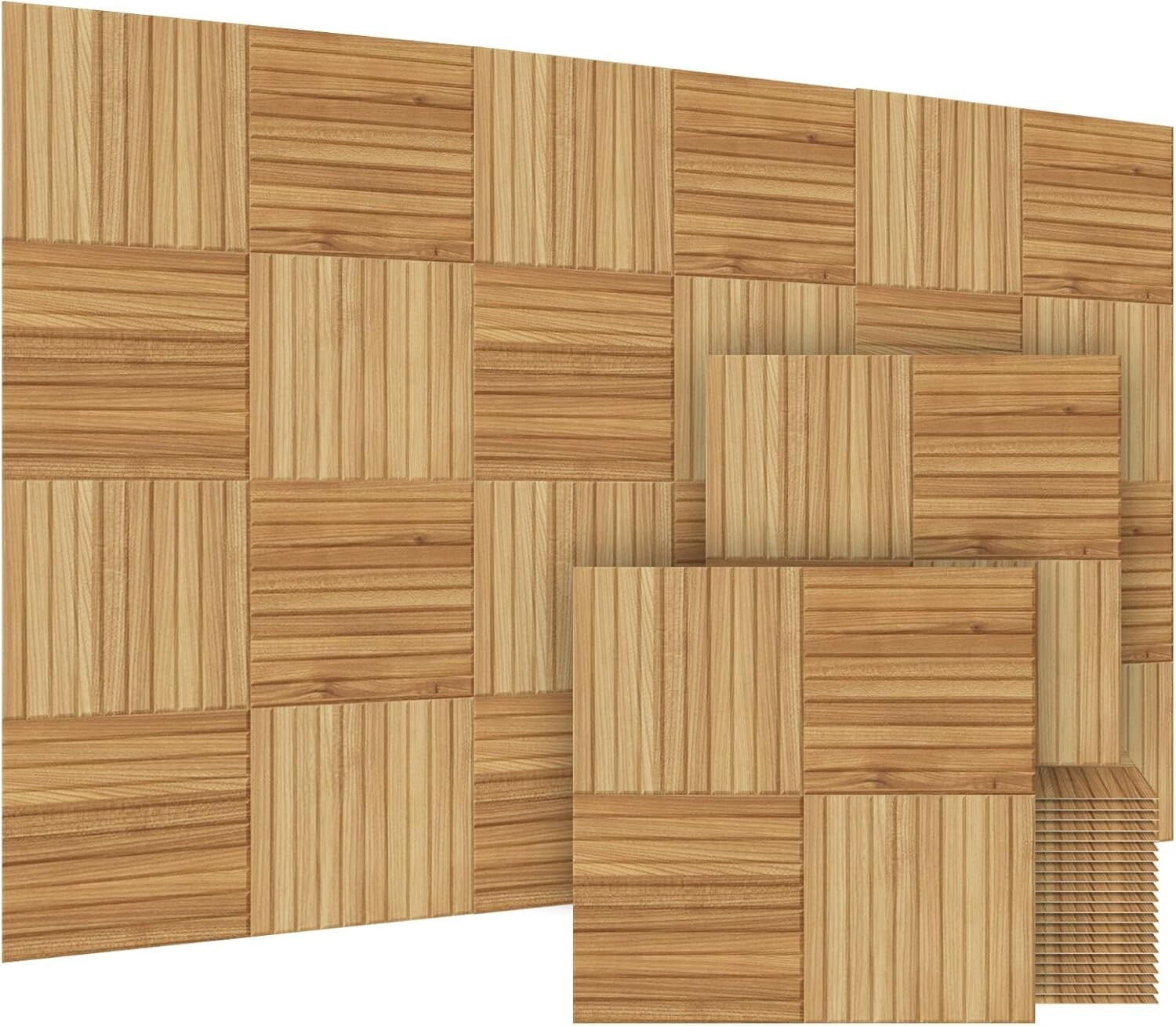 6-Pack 72x48'' Self-Adhesive Acoustic Panels - Decorative Soundproof Wall Art