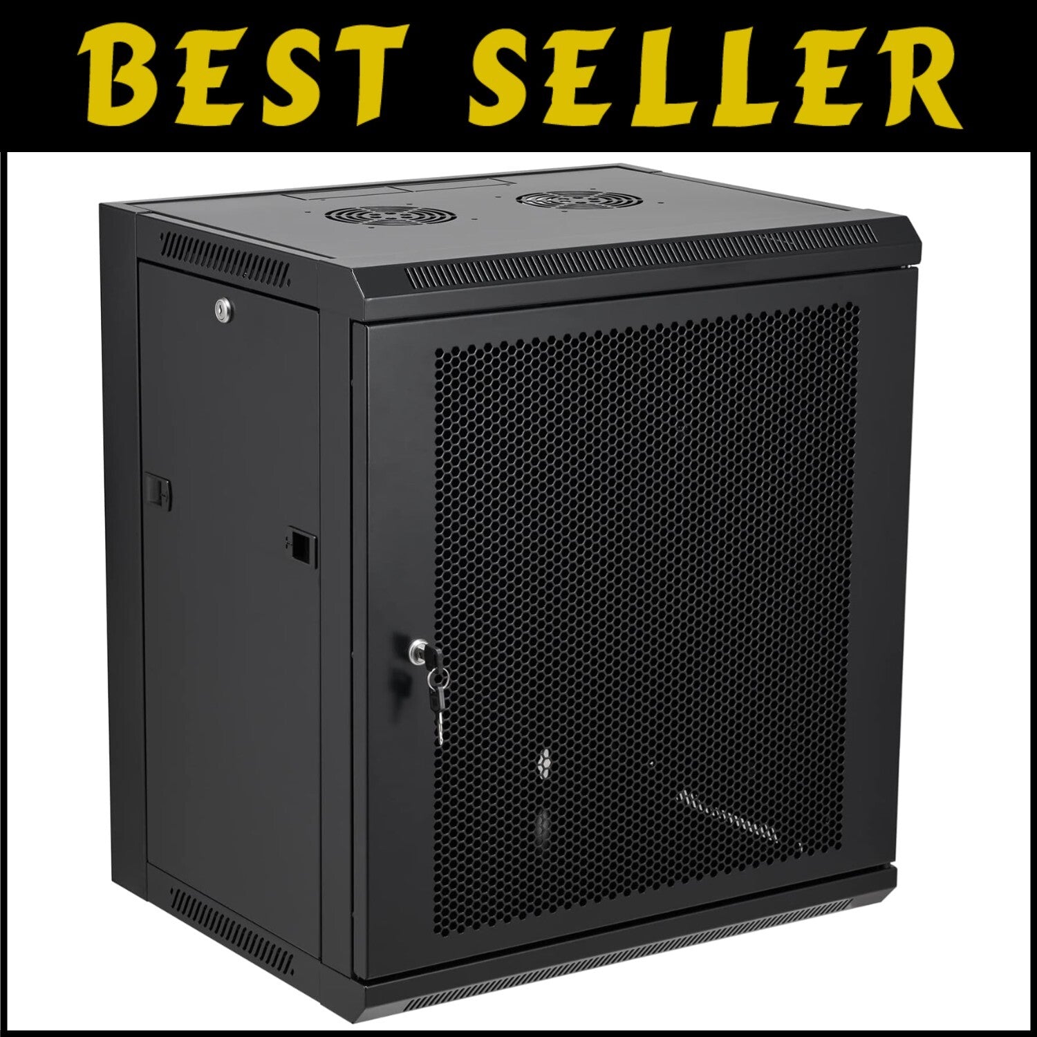 12U Wall Mount Server Cabinet with Locking Door for Secure Network Storage