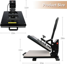 Load image into Gallery viewer, Powerful 1400W Digital Heat Press with Teflon Coated Plate for Custom Projects