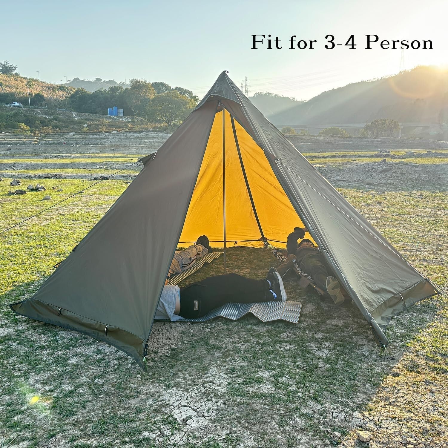 4-Season Fire-Resistant Camping Tent with Lightweight Design & Dual Doors