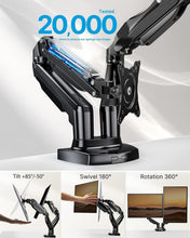 Load image into Gallery viewer, High Stability Dual Monitor Stand - C-Clamp &amp; Grommet Mount for Heavy Screens