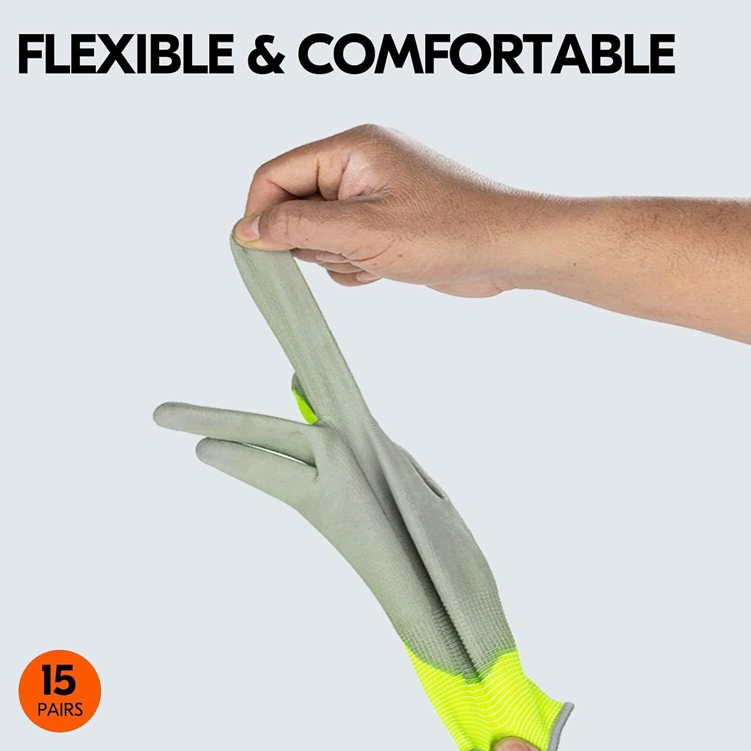 Bulk Pack of 15 Large Gardening Gloves - Anti-Slip, Abrasion Resistant, Washable