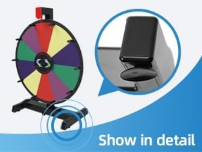 Vibrant 15" Tabletop Prize Wheel with Slip-Resistant Base & Erasable Surface