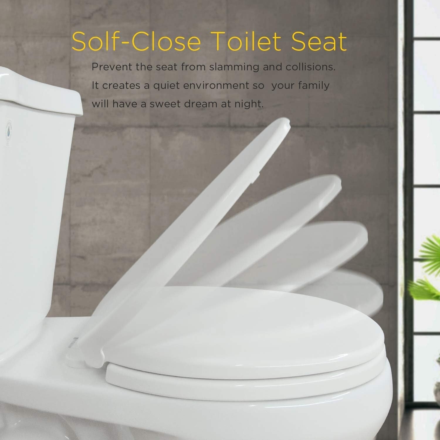 Stylish Quiet-Close Round Toilet Seat - Easy to Install with Eco-Friendly Design