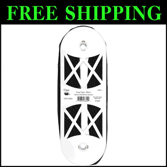 8-Yard Cotton Snap Tape with 12 Snaps - Perfect for DIY Sewing Projects