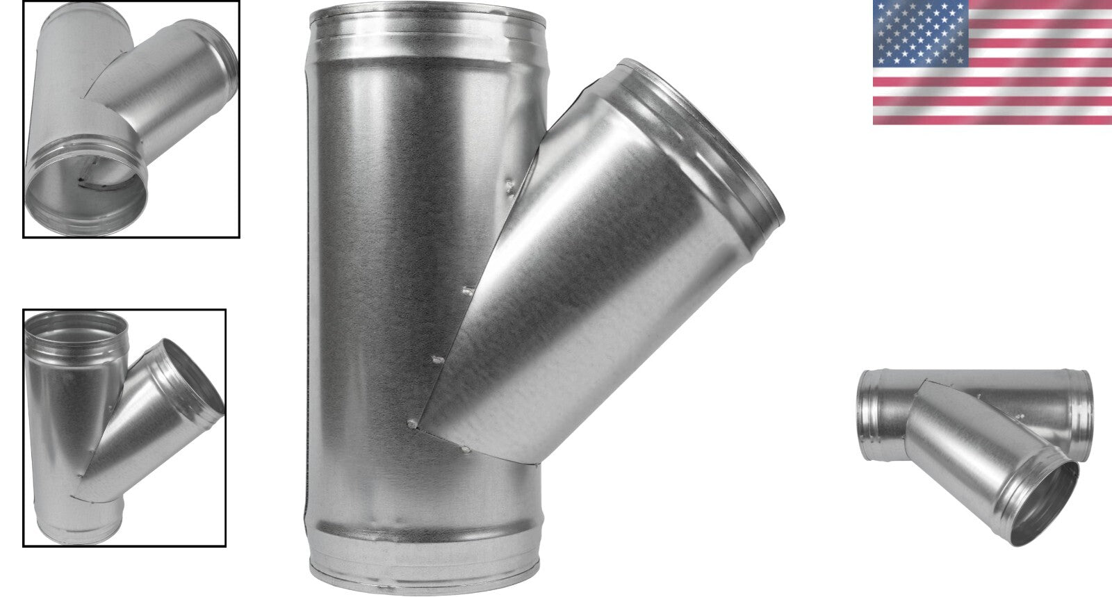 6'' Duct Splitter Adapter - 45° Wye Connector for Efficient Ventilation