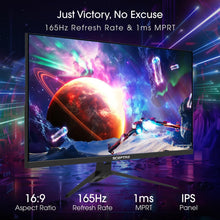 Load image into Gallery viewer, Compact 24" FHD Monitor with 165Hz Refresh and Anti-Flicker for Gamer Comfort