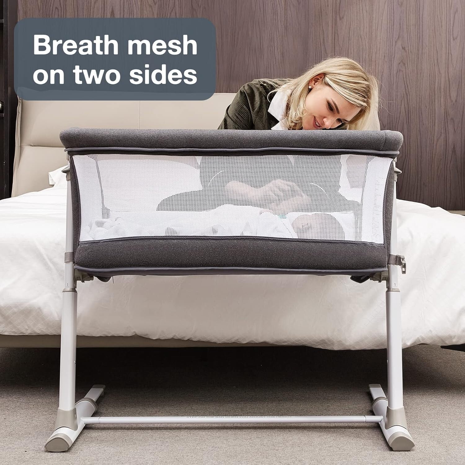 Portable Baby Bassinet with Machine Washable Cover - Easy Night Care Solution