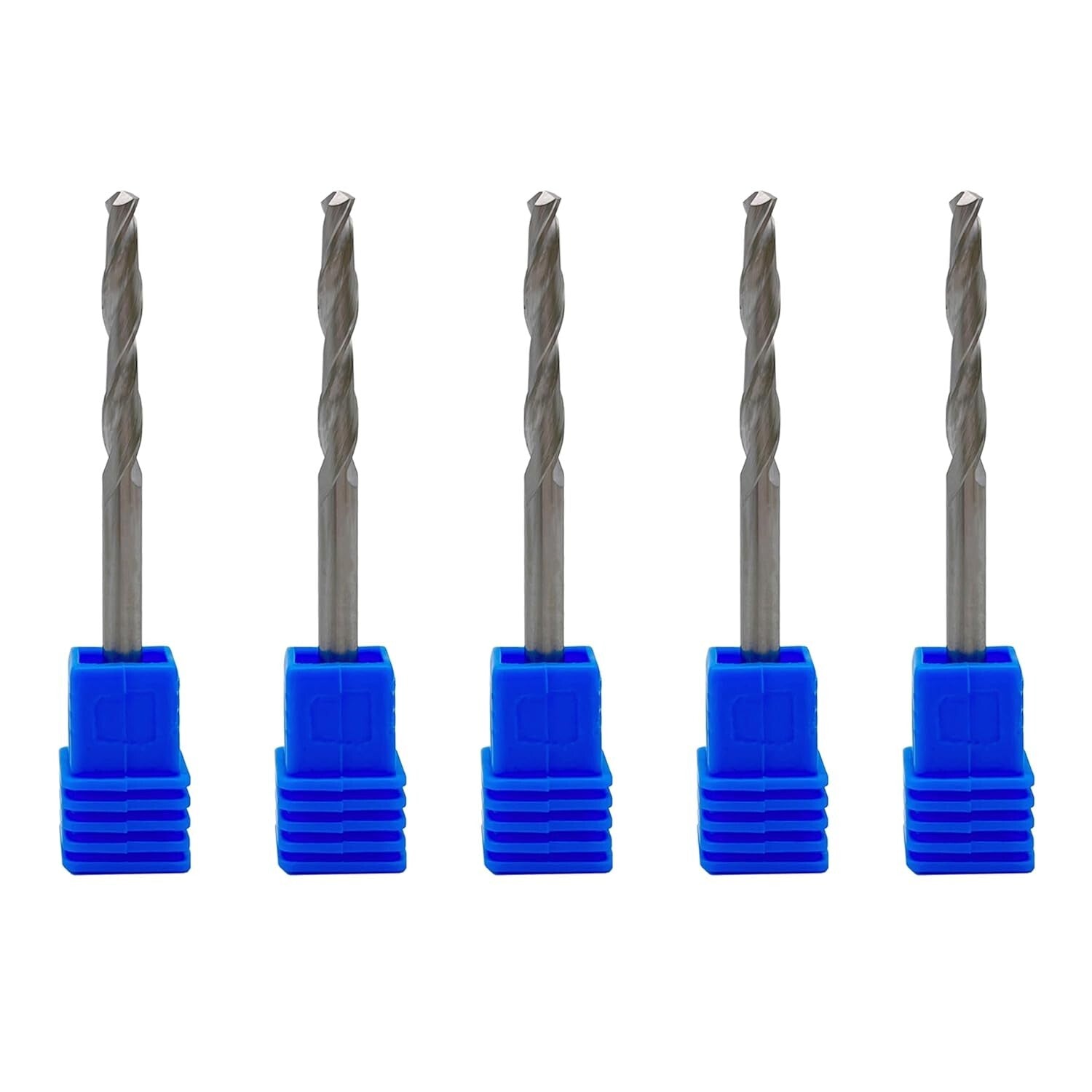 Durable 1/8" Solid Carbide Drill Bits with Straight Shank - 5-Piece Collection