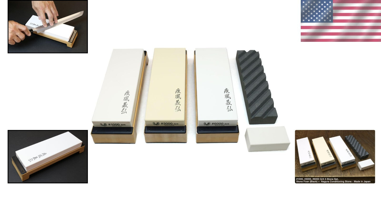Complete 5-Piece Toishi Japanese Whetstone Set for Ultimate Knife Sharpening