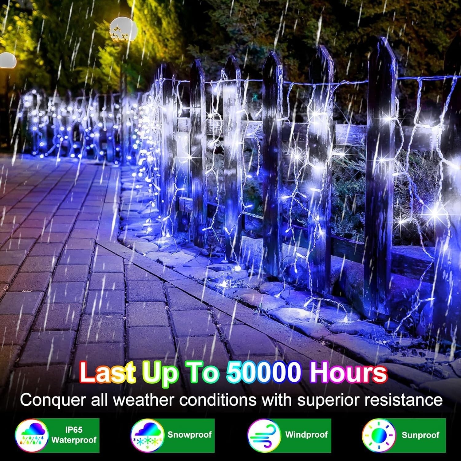 Festive 792 LED Outdoor String Lights - 8 Modes & Memory for Perfect Holidays