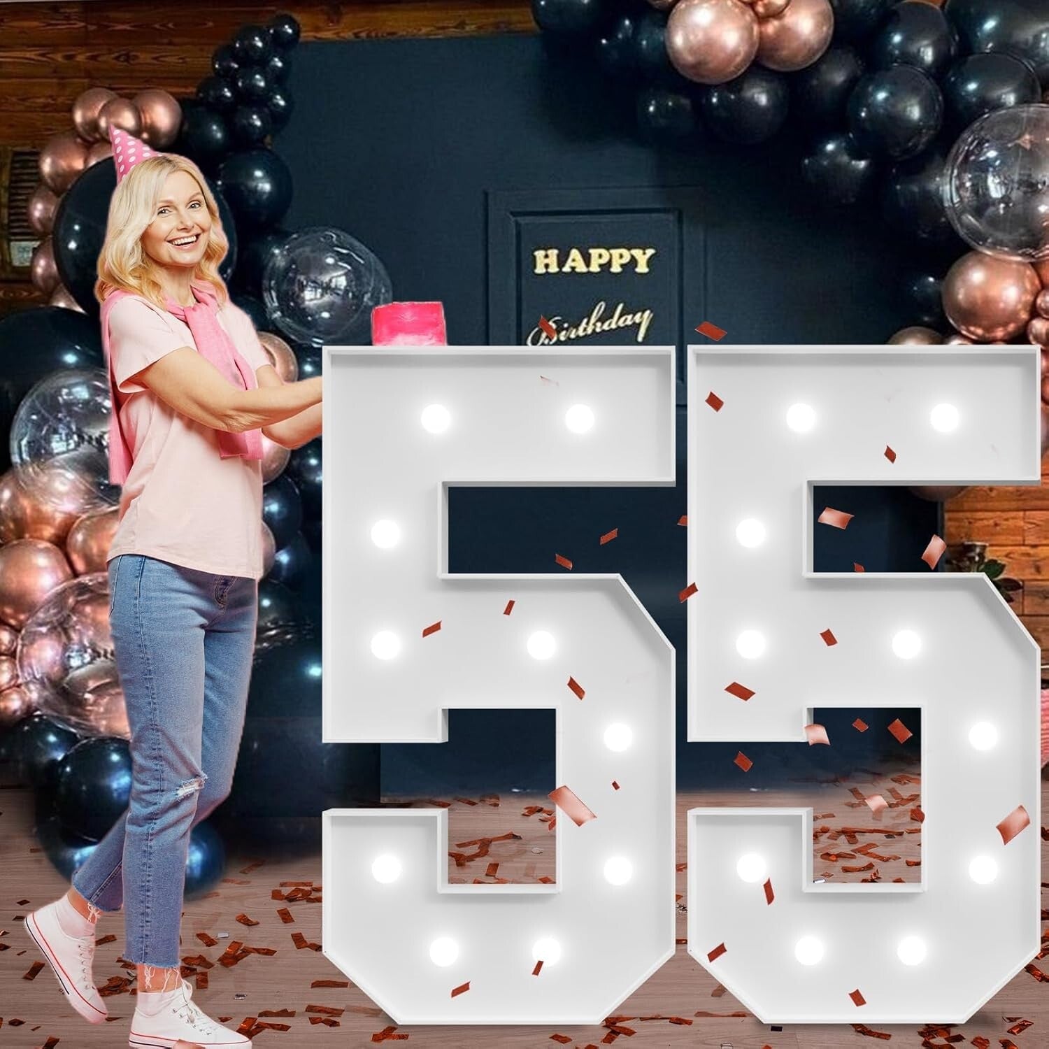 Celebrate in Style: Light Up Your 55th Birthday with Customizable Numbers