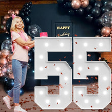 Load image into Gallery viewer, Celebrate in Style: Light Up Your 55th Birthday with Customizable Numbers