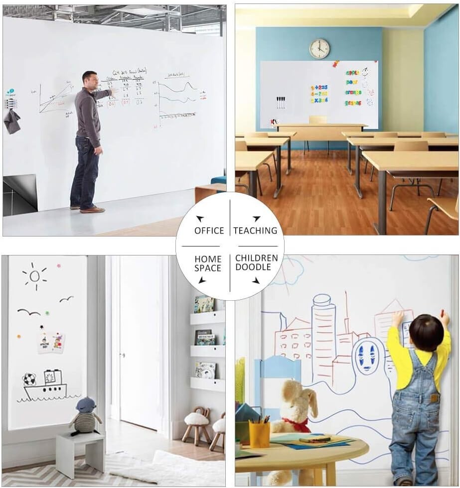 Versatile Magnetic Dry Erase Whiteboard Sticker 60 x 36 inches for All Spaces