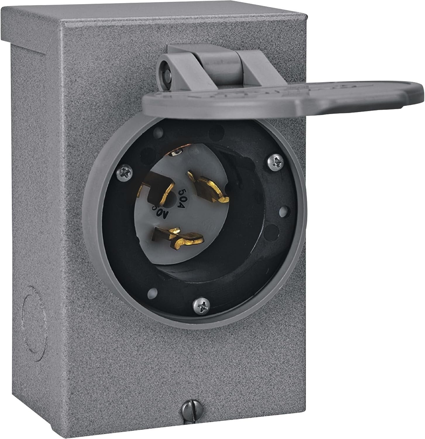 50-Amp NEMA 3R Power Inlet Box - Raintight Outdoor Solution for Generators
