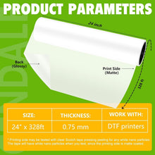 Load image into Gallery viewer, Premium 24" x 328ft DTF Film Roll - Easy Hot/Cold Peel for Vibrant Transfers