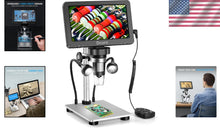 Load image into Gallery viewer, Professional 7'' Digital Microscope with 12MP Camera and Adjustable LED Lights