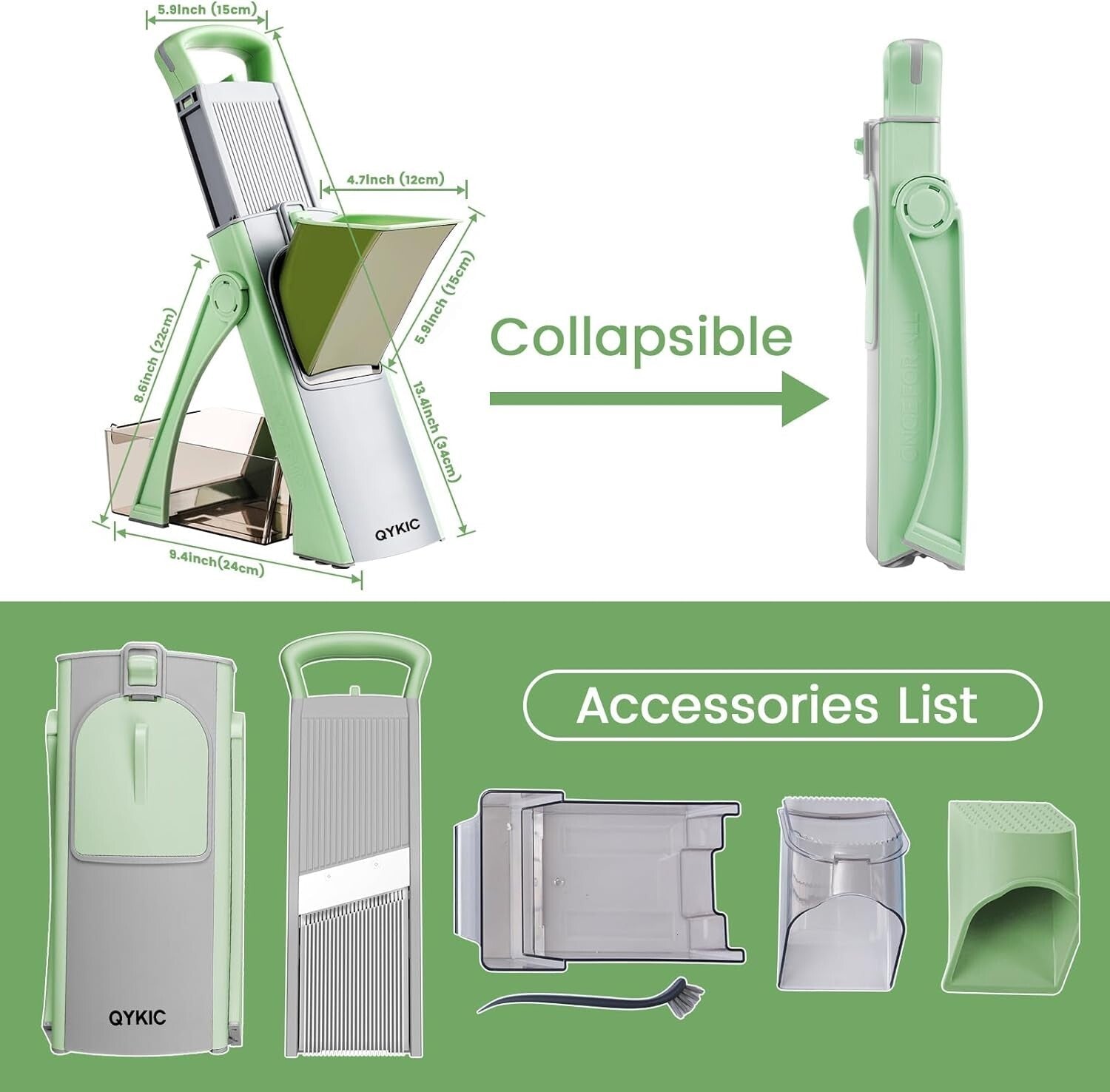 Durable Stainless Steel Mandoline Slicer - Safe Vegetable Chopper for Home Use