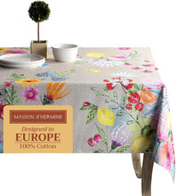 Load image into Gallery viewer, Elegant 100% Cotton Table Cloth 60 x 90 Inches for All Occasions - Jardin D'Ete