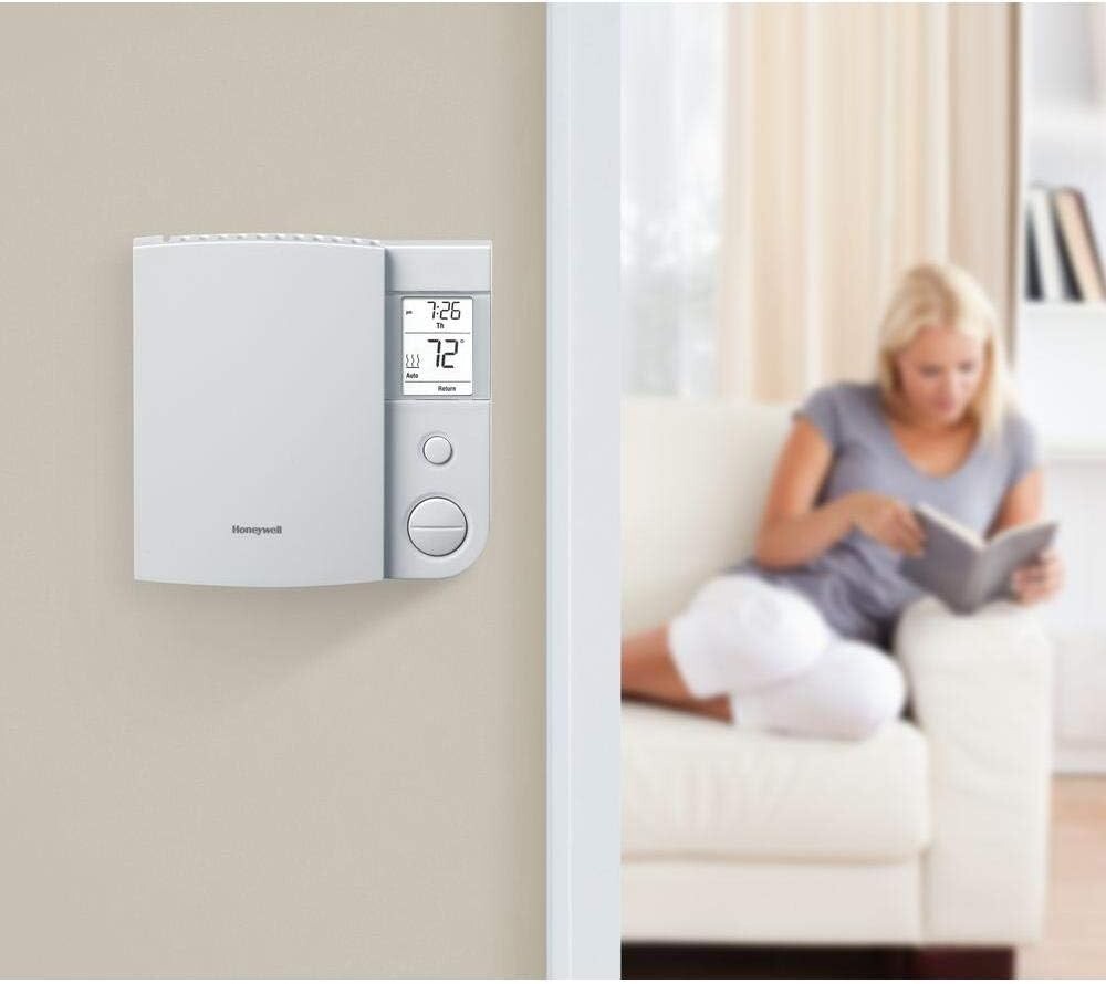 Compact Programmable Thermostat with Backlit Display for Home Electric Heaters