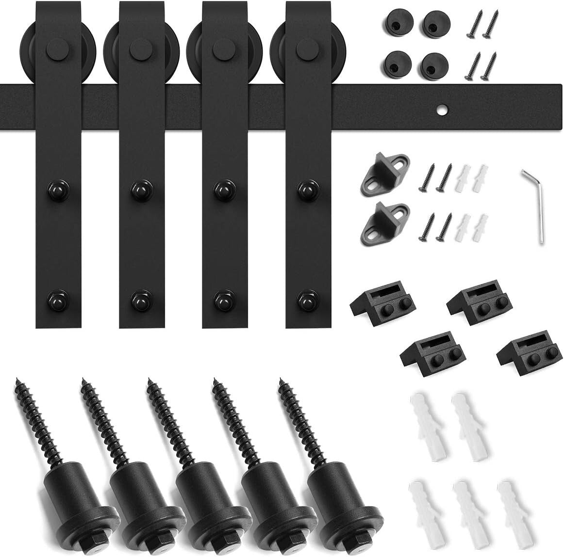 Durable 6FT Sliding Door Track with J Shape Hangers - Easy Installation