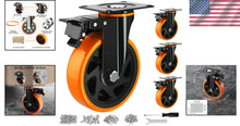 Load image into Gallery viewer, Versatile Heavy-Duty 6-Inch Caster Wheels for Furniture &amp; Workbench - Set of 4
