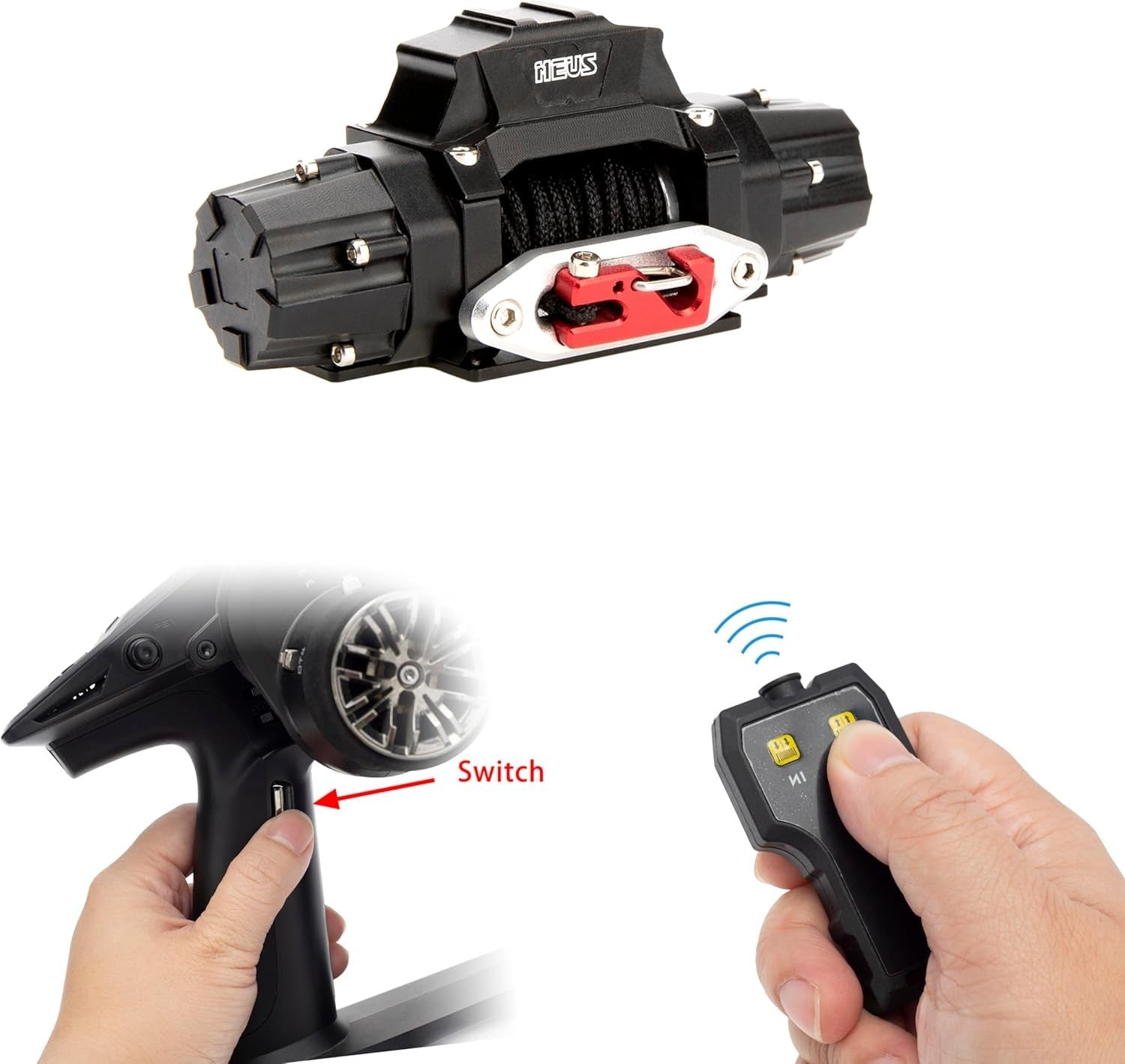 Durable Dual Motor RC Winch for 1/10 Crawlers - Perfect for Outdoor Adventures