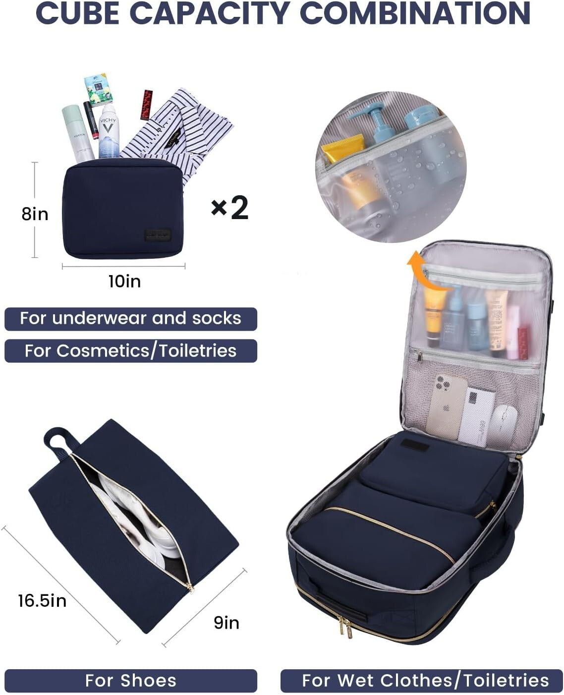 Comfortable 40L Unisex Travel Bag with Padded Laptop Compartment & Luggage Strap