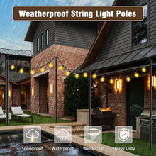 Load image into Gallery viewer, Versatile Metal String Light Poles 10 Ft - Perfect for Indoor and Outdoor Decor