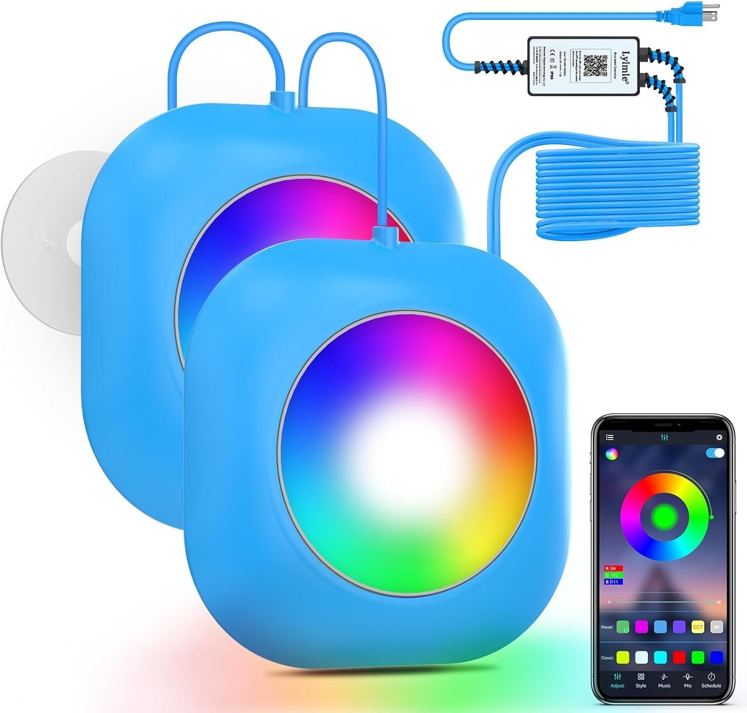 Customizable Magnetic Pool Lights - Safe for Night Swimming with APP Control