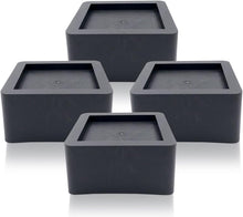 Load image into Gallery viewer, Black Heavy-Duty Bed Risers, 3-Inches of Storage &amp; Support for Any Furniture