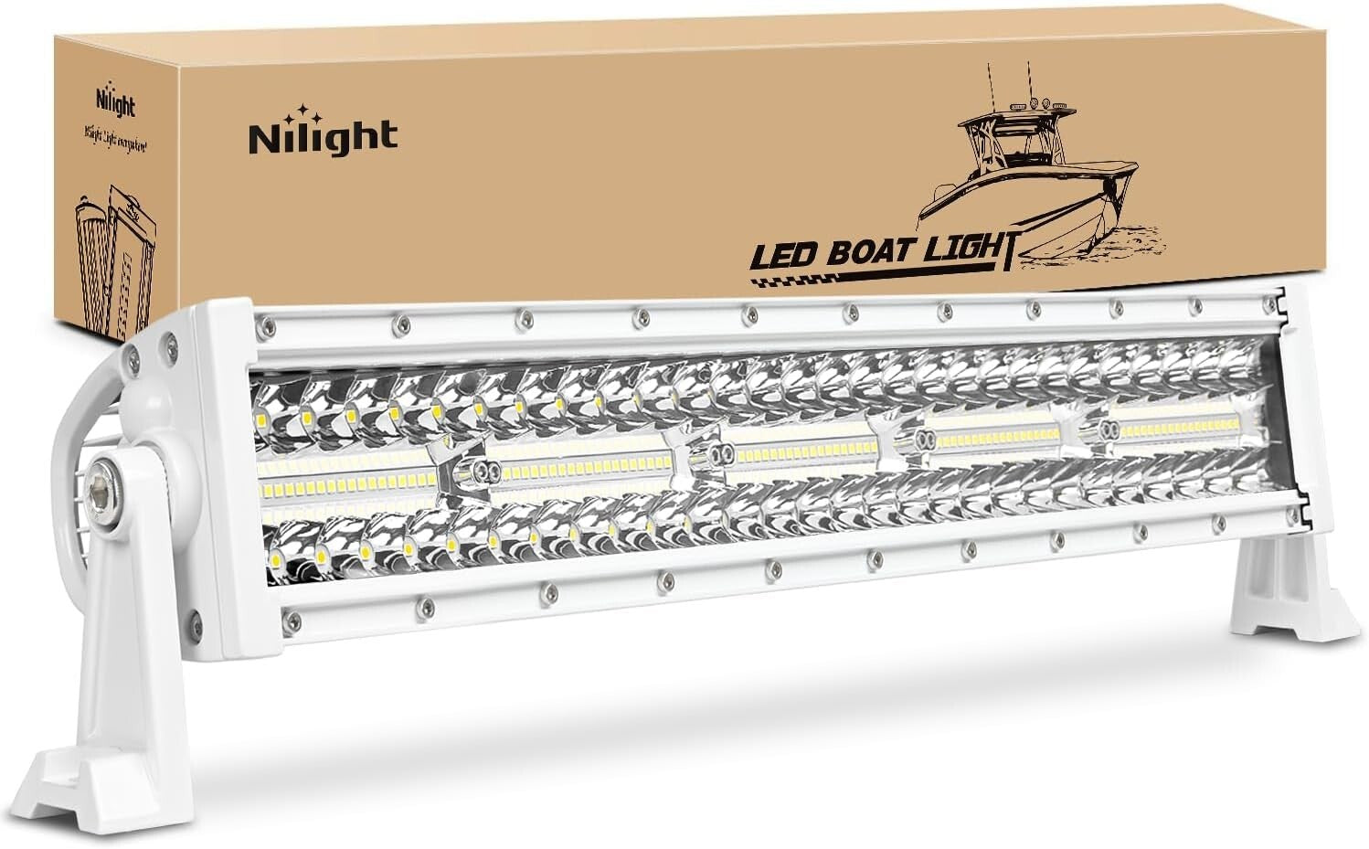 Durable Waterproof 22-Inch LED Navigation Light Bar for Yachts and Pontoon Boats