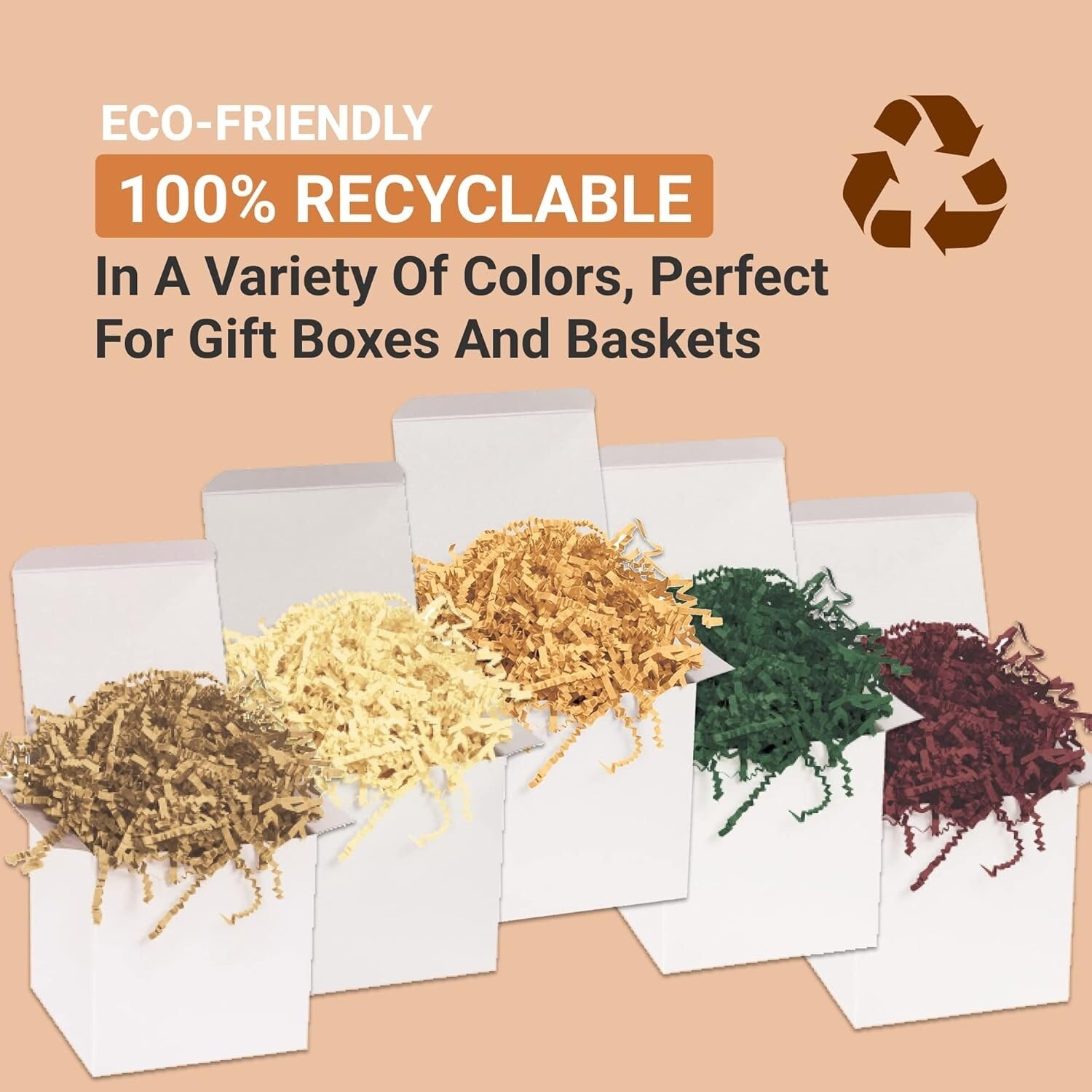 Eco-Friendly 10 lb. Crinkle Cut Paper Shred Filler - Perfect for Gift Baskets
