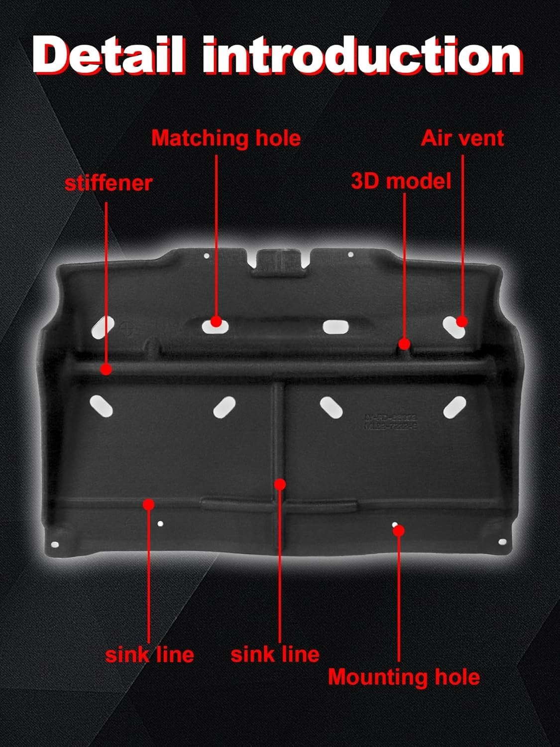Engine Splash Shield Compatible with 2015-2022 F150 Gas Models - Easy Install