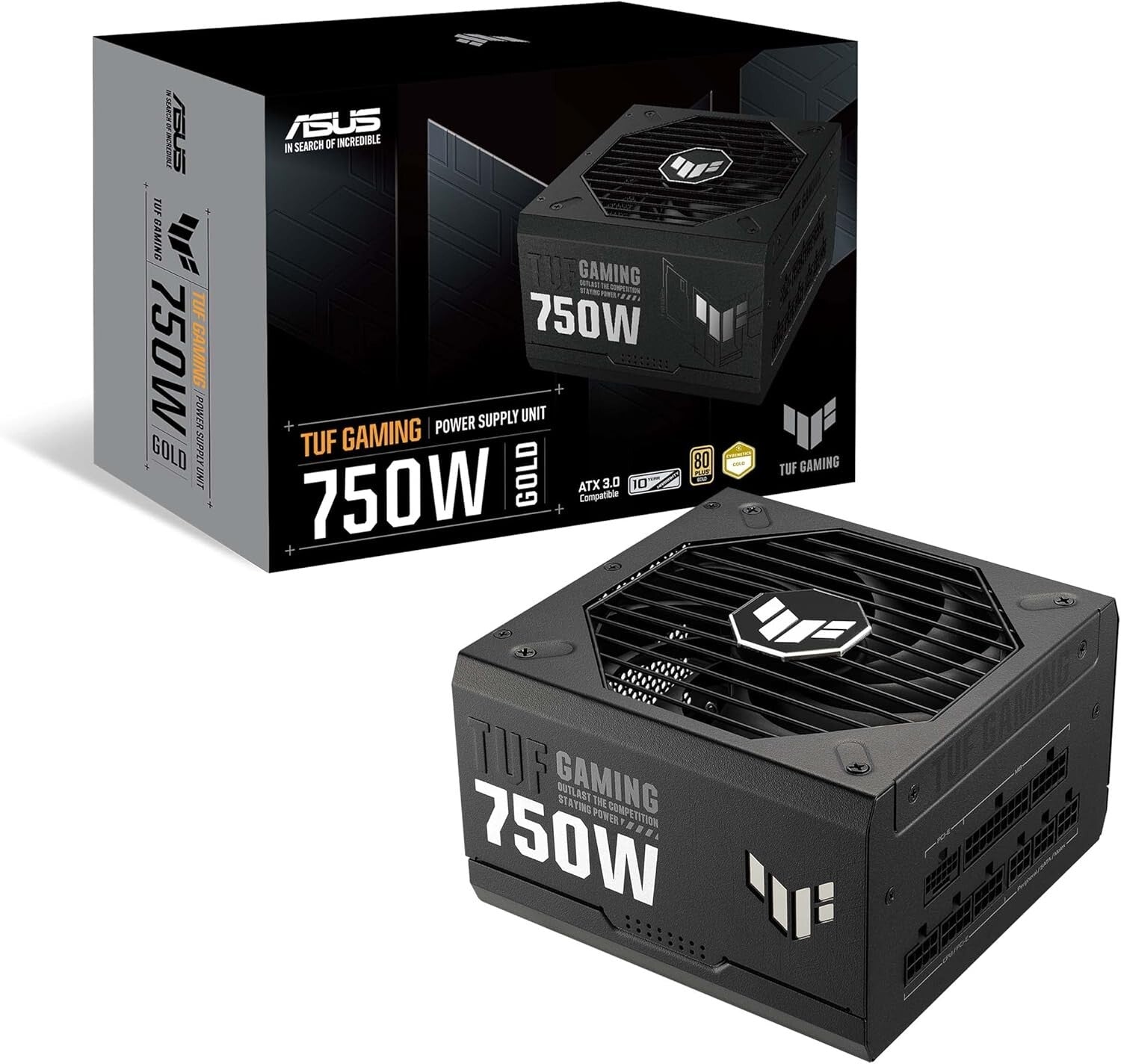 Efficient 750W TUF Power Supply - 80+ Gold Certified with Dual Ball Bearing Fan