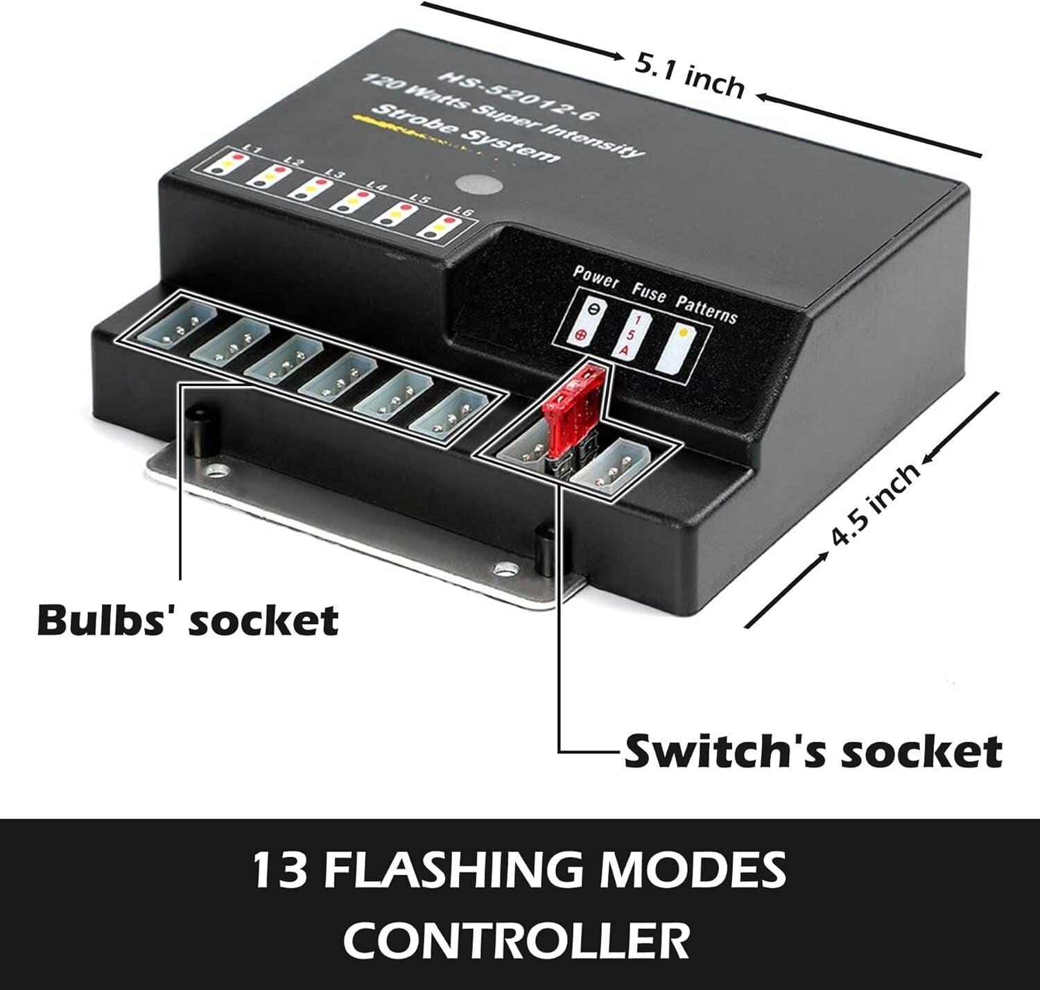 Emergency Strobe Lights Kit: 6 Hid Bulbs with 13 Flashing Modes and 16 ft Cord